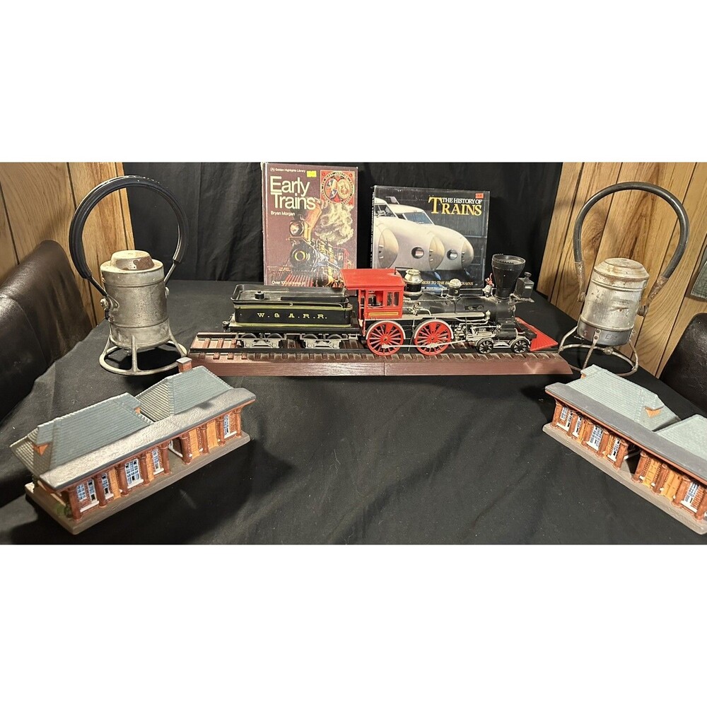 Vintage Steam Train Locomotive Lovers Lot - Model decor Rail Road Lanterns books